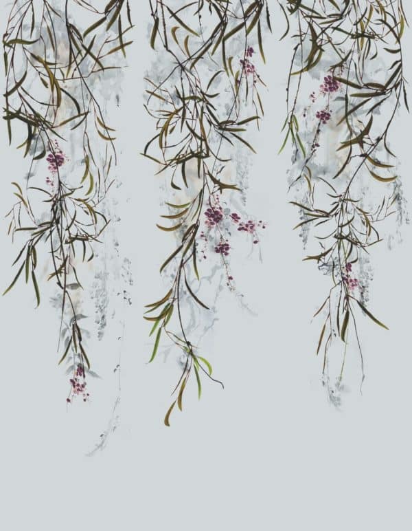 Crush Motion Botanical siniharmaa valokuvatapetti