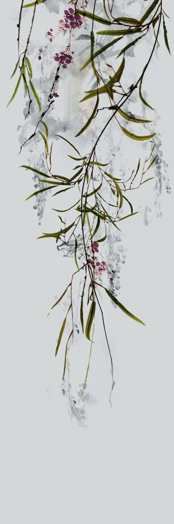 Crush Motion Botanical siniharmaa yksipaneelinen valokuvatapetti
