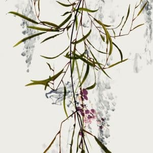 Crush Motion Botanical vaaleanharmaa yksipaneelinen valokuvatapetti