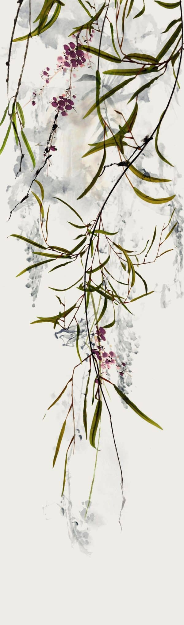 Crush Motion Botanical vaaleanharmaa yksipaneelinen valokuvatapetti