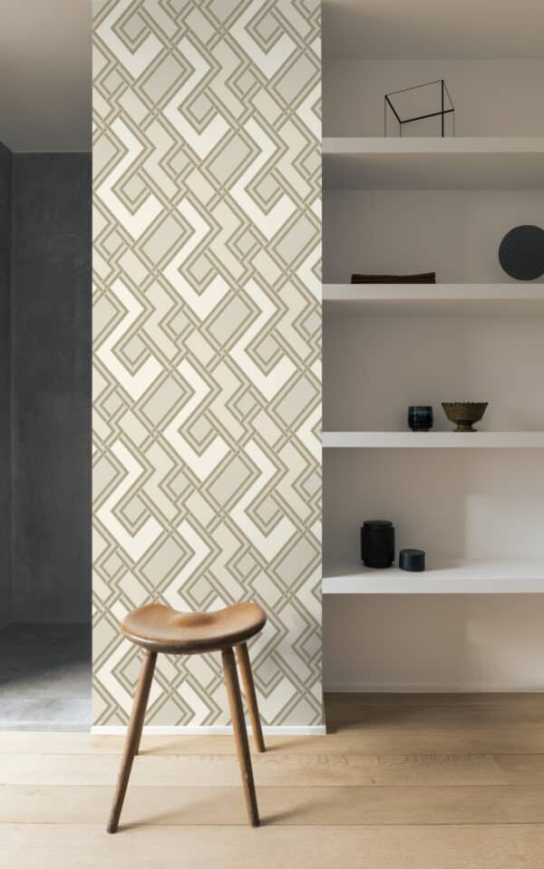 kulta beige geometrinen tapetti