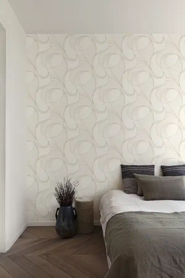 Tempo graafinen valkoinen tapetti A57215