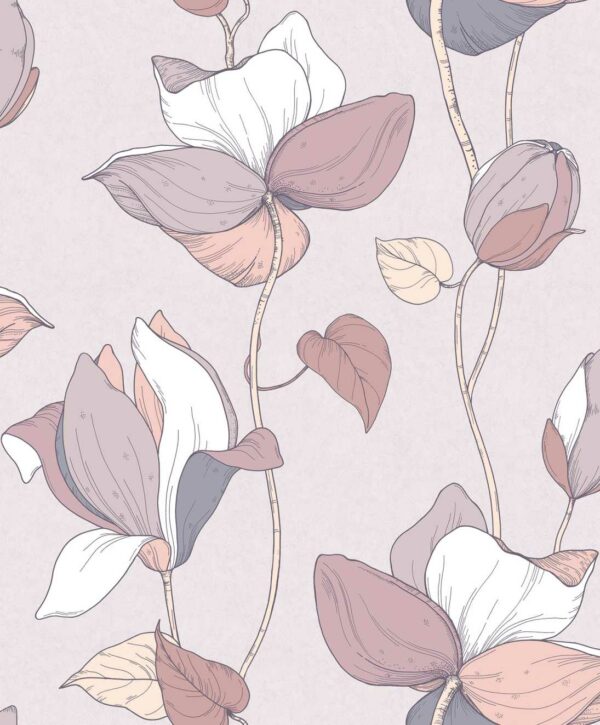 Flora violetti lily kukkatapetti