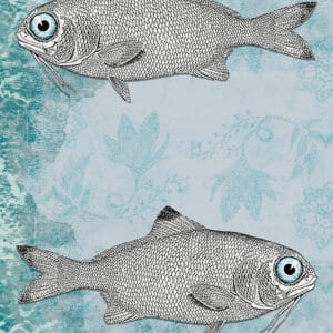 Kuvatapetti Vintage Fish 50102V1