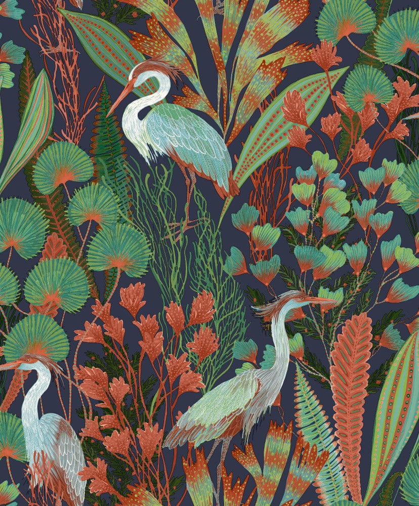Ciara Tropical Cranes värikäs tapetti a63202