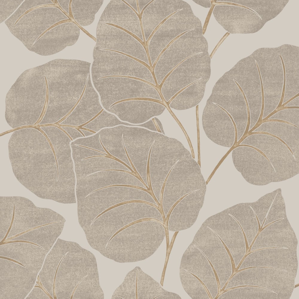 Ciara Luxor Leaf greige tapetti A63501