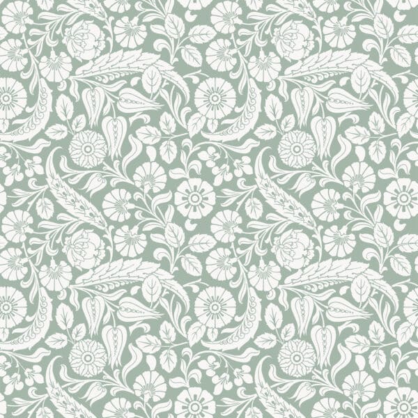 Vintage Flowers harmaan vihreä kukkatapetti 139329