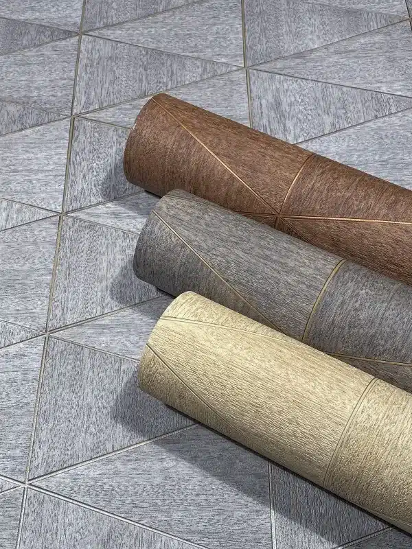 Travertino geometrinen ruskea puutapetti värivariaatiot