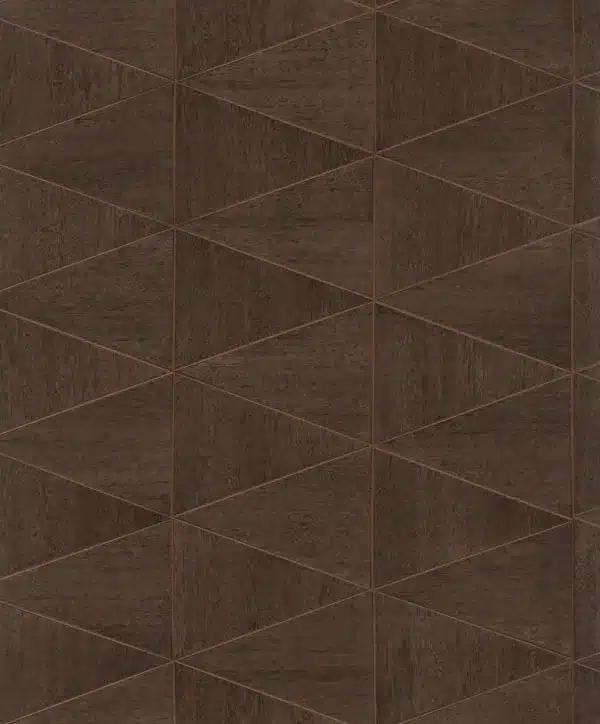 Travertino geometrinen ruskea puutapetti 33361