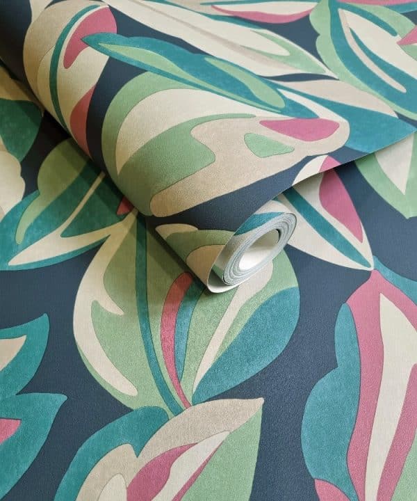 The lost Garden Nicolai Leaf Navy tapetti 91590