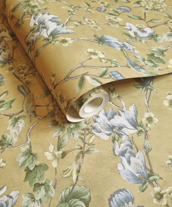The lost Garden Nightingale Ochre tapetti 91622