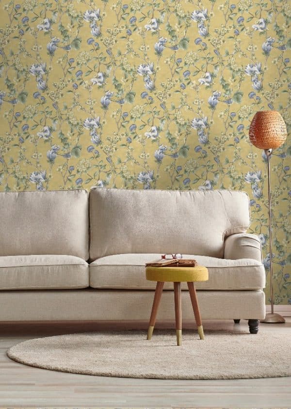 The lost Garden Nightingale Ochre tapetti 91622