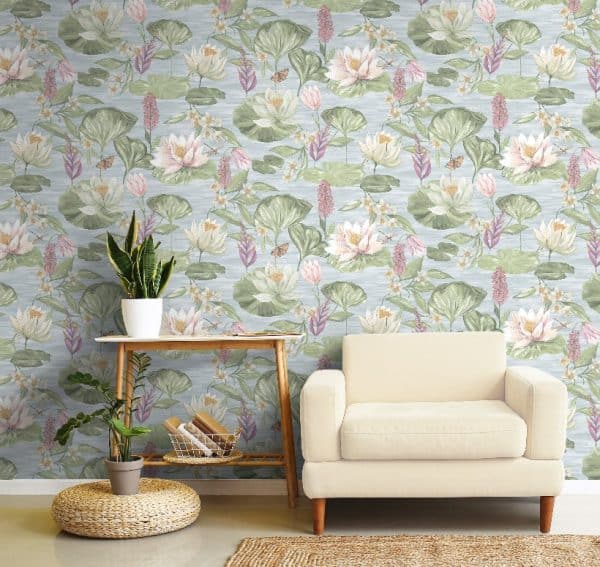 The lost Garden Water Lily Blue tapetti 91640