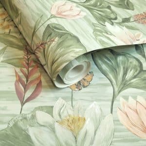 The lost Garden Water Lily Green tapetti 91641