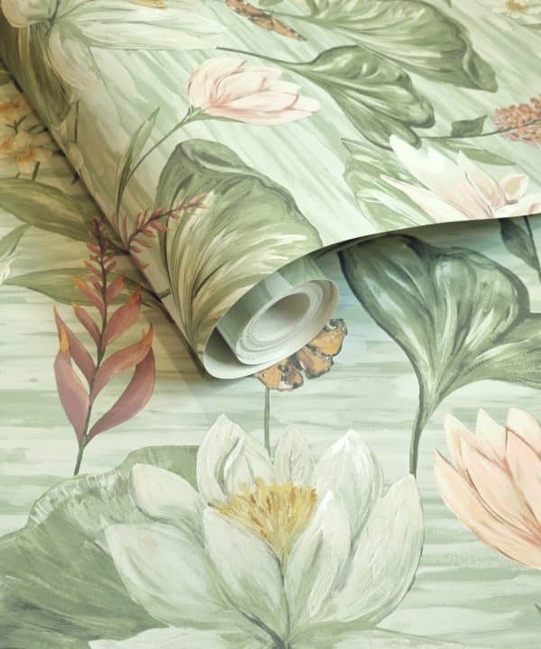 The lost Garden Water Lily Green tapetti 91641