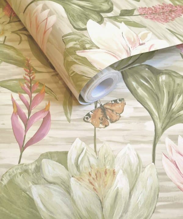The lost Garden Water Lily Beige tapetti 91642.