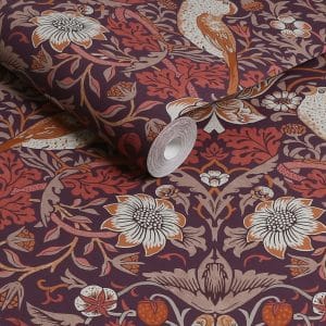 William Morris at Home Strawberry Thief Plum tapetti 124229