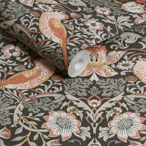 William Morris at Home Strawberry Thief Charcoal tapetti 124230
