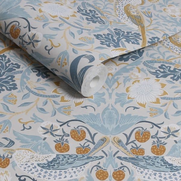 William Morris at Home Strawberry Thief Soft Blue tapetti 124232