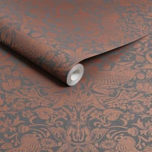 William Morris at Home Strawberry Thief Fibrous Charcoal tapetti 124236