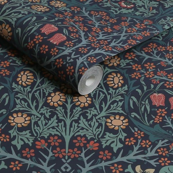William Morris at Home Blackthorn Navy tapetti 124251