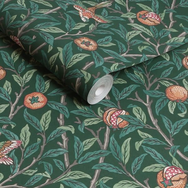 William Morris at Home Bird & Pomegranate Deep Green kuvatapetti 124260