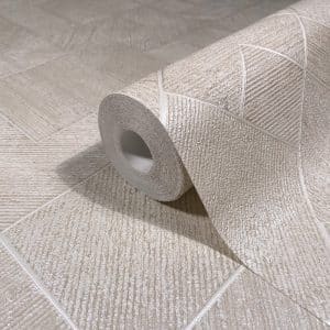 Ritus saga 35509 beigen ja hopean sävyinen geometrisesti kuvioitu tapetti