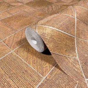 Ritus saga 35513 kuparin sävyinen geometrisesti kuvioitu tapetti