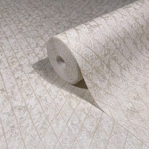 Ritus mesh 35535 vaaleanbeigellä pohjalla verkkokuvioitu metallinhohtoinen tapetti
