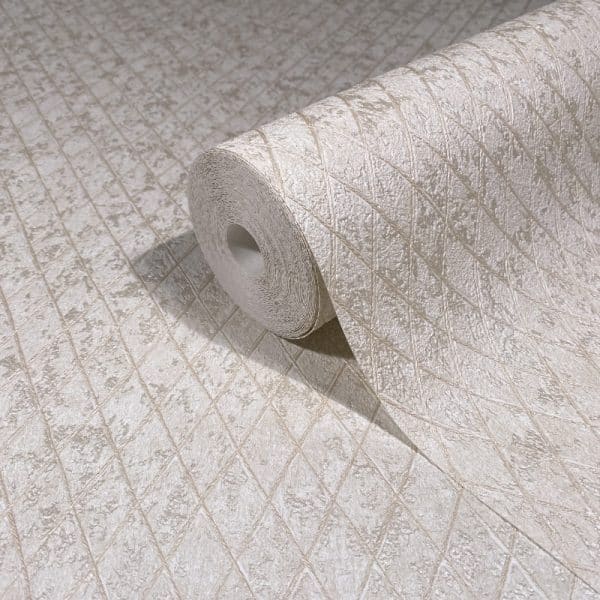 Ritus mesh 35535 vaaleanbeigellä pohjalla verkkokuvioitu metallinhohtoinen tapetti