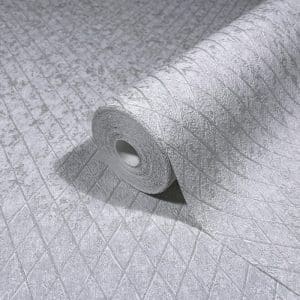 Ritus mesh 35536 vaaleanharmaalla pohjalla verkkokuvioitu metallinhohtoinen tapetti