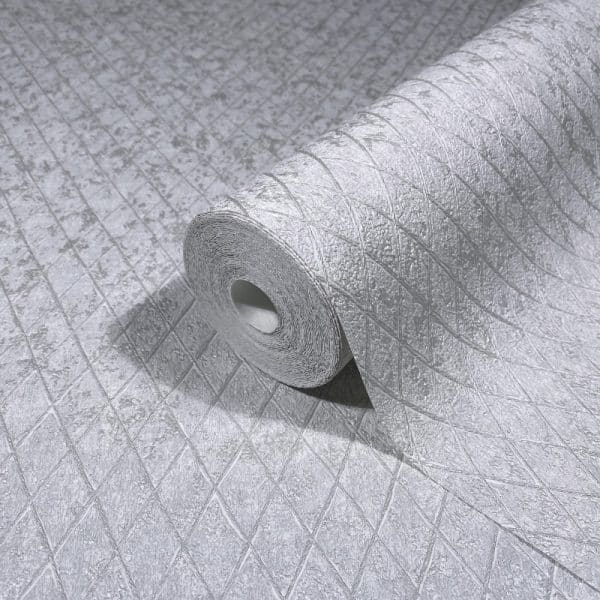 Ritus mesh 35536 vaaleanharmaalla pohjalla verkkokuvioitu metallinhohtoinen tapetti