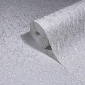 Ritus mesh 35537 valkoisella pohjalla verkkokuvioitu metallinhohtoinen tapetti