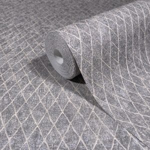 Ritus mesh 35538 harmaalla pohjalla verkkokuvioitu metallinhohtoinen tapetti