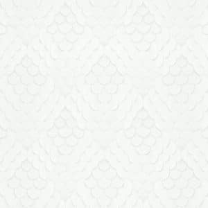 Papis Loveday Fashion Icon Fanned shells 35810 valkoinen limittäisiä simpukkakuviota muistuttava tapetti