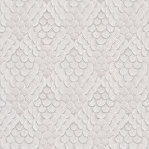 Papis Loveday Fashion Icon Fanned shells 35811 greigen sävyinen limittäisiä simpukkakuviota muistuttava tapetti