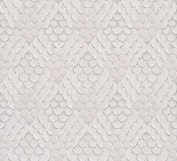 Papis Loveday Fashion Icon Fanned shells 35811 greigen sävyinen limittäisiä simpukkakuviota muistuttava tapetti
