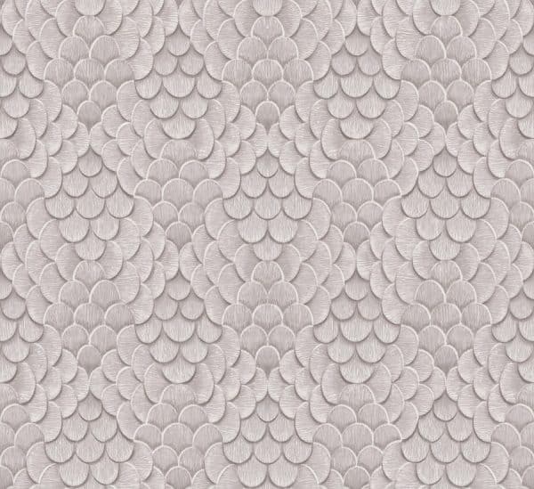 Papis Loveday Fashion Icon Fanned shells 35814 roosan ja ruskean sävyinen limittäisiä simpukkakuviota muistuttava tapetti