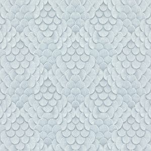 Papis Loveday Fashion Icon Fanned shells 35814 siniharmaa limittäisiä simpukkakuviota muistuttava tapetti