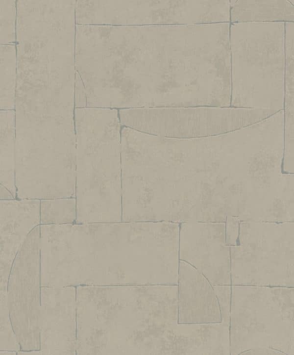 Terra Brickwall 34601 harmaanruskean sävyinen epäsymmetristä tiilipintaa muistuttava savipintainen tapetti