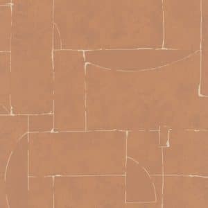 Terra Brickwall 34605 terrakottan sävyinen epäsymmetristä tiilipintaa muistuttava savipintainen tapetti