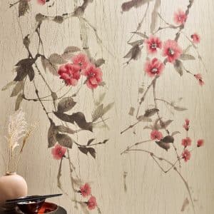 Crush Motion Flowered shimmer kultainen valokuvatapetti