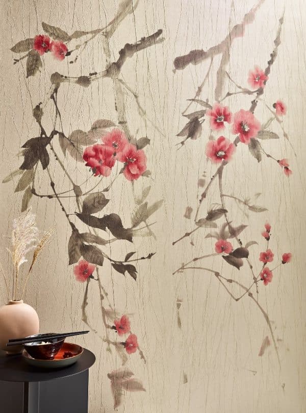 Crush Motion Flowered shimmer kultainen valokuvatapetti