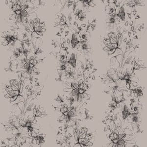 Crush Motion Flora inked taupe valokuvatapetti