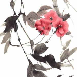 Crush Motion Flowered valkoinen yksipaneelinen valokuvatapetti