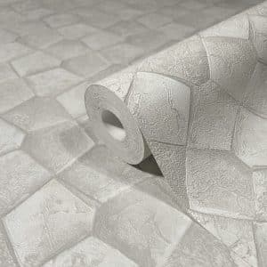 Eclectic Forged mosaic vaaleanharmaa tapetti
