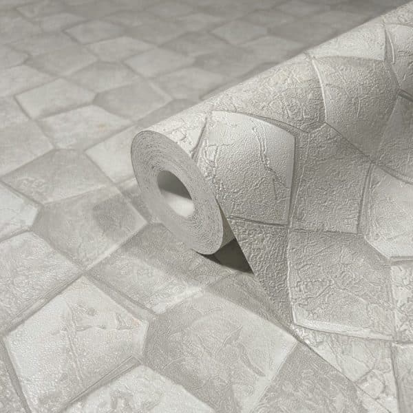Eclectic Forged mosaic vaaleanharmaa tapetti