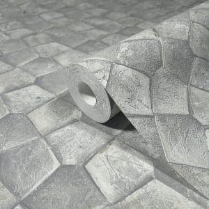 Eclectic Forged mosaic vaaleanharmaa tapetti