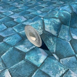 Eclectic Forged mosaic sininen tapetti