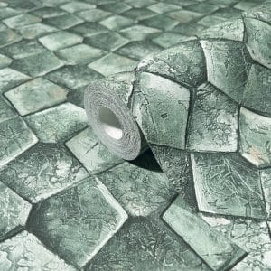 Eclectic Forged mosaic vihreä tapetti